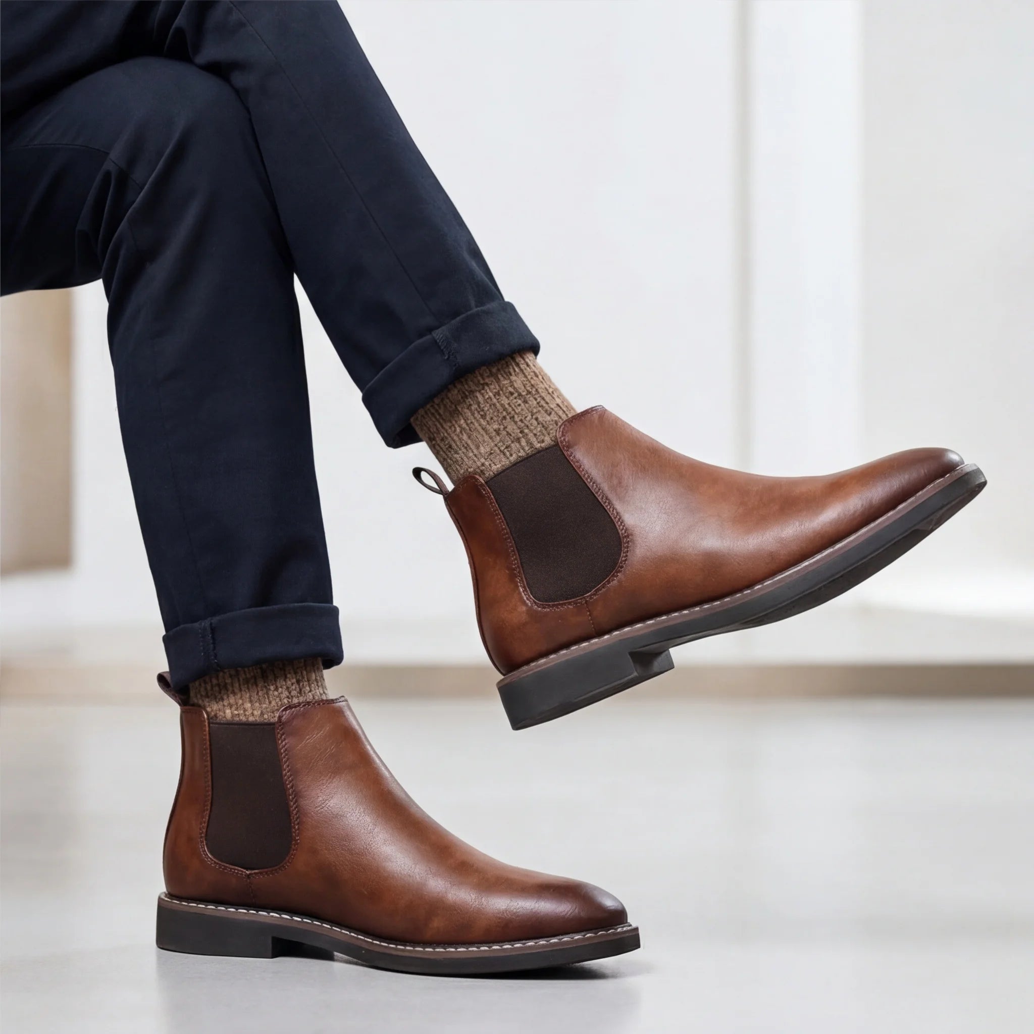 40~46 Men Chelsea Boots Brand Retro Comfortable Fashion Men Boots