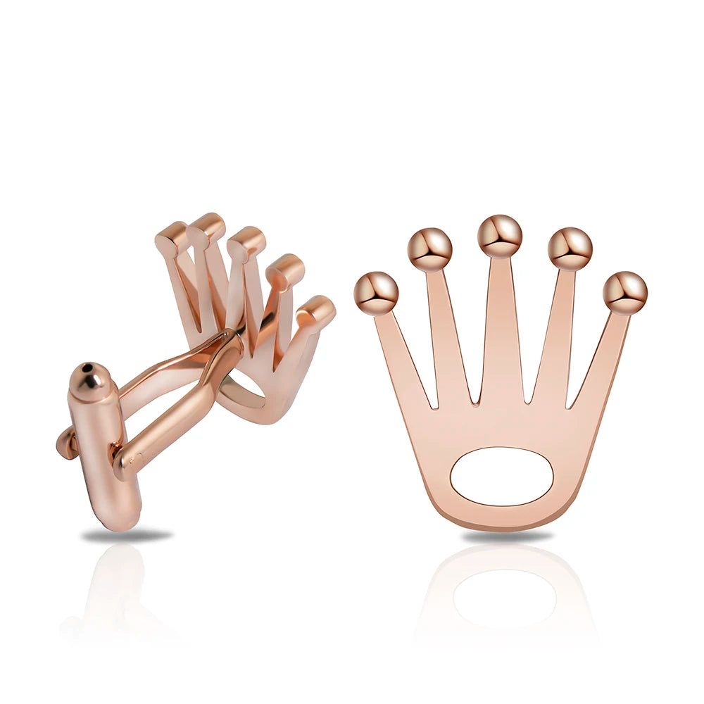 Men Crown Brass Cufflinks Modern Jewelry