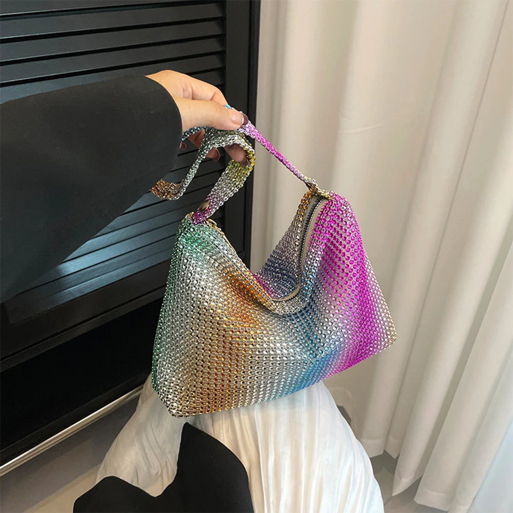 Glitter Rhinestone Evening Clutch Shoulder Bag for Women