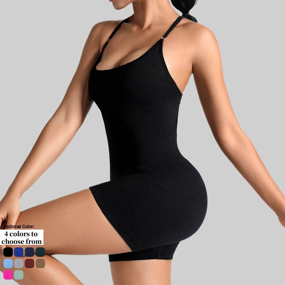 Women Yoga Jumpsuit Short Active Wear Fitness Bodysuit