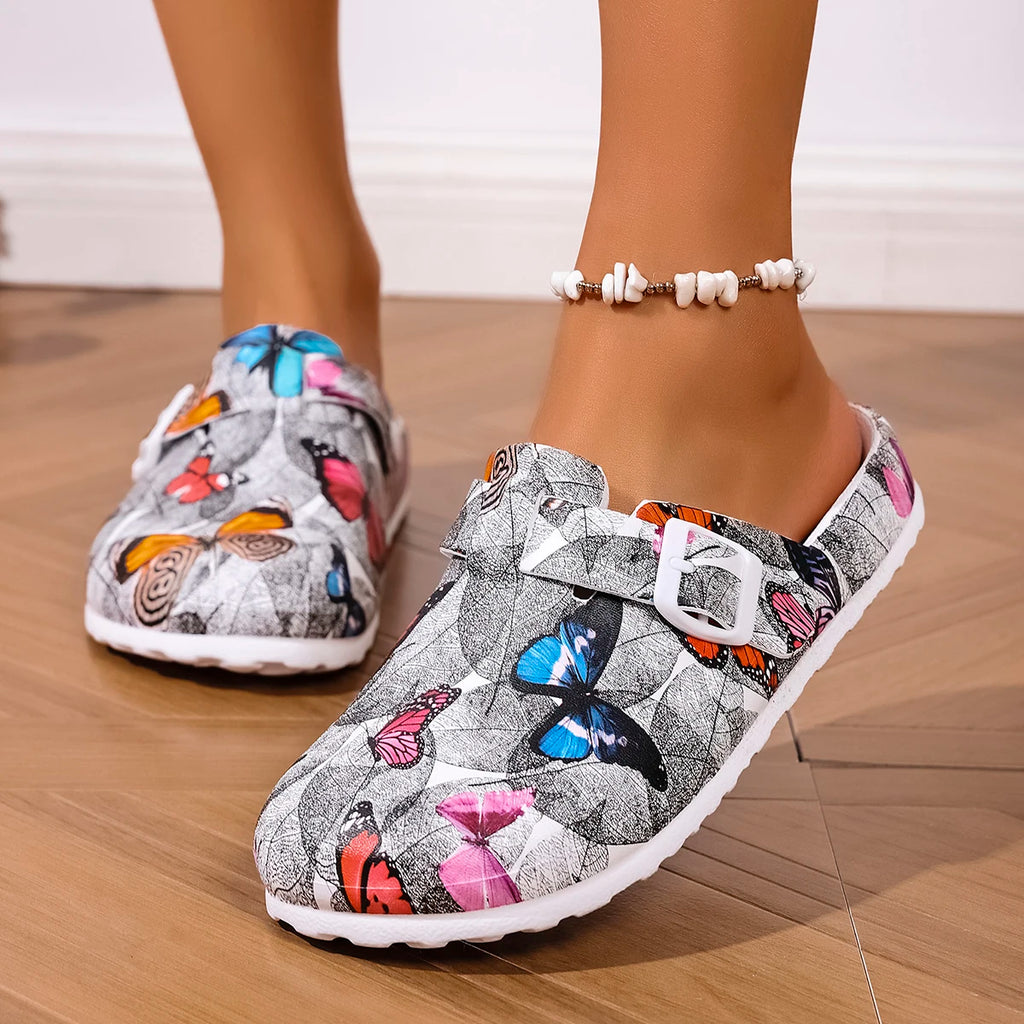 Women Butterfly Wedge Flat Slippers