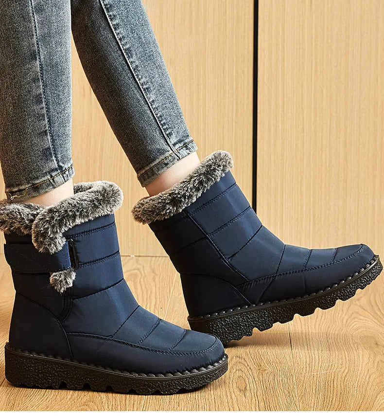 Women Fur Lined Waterproof Winter Boots