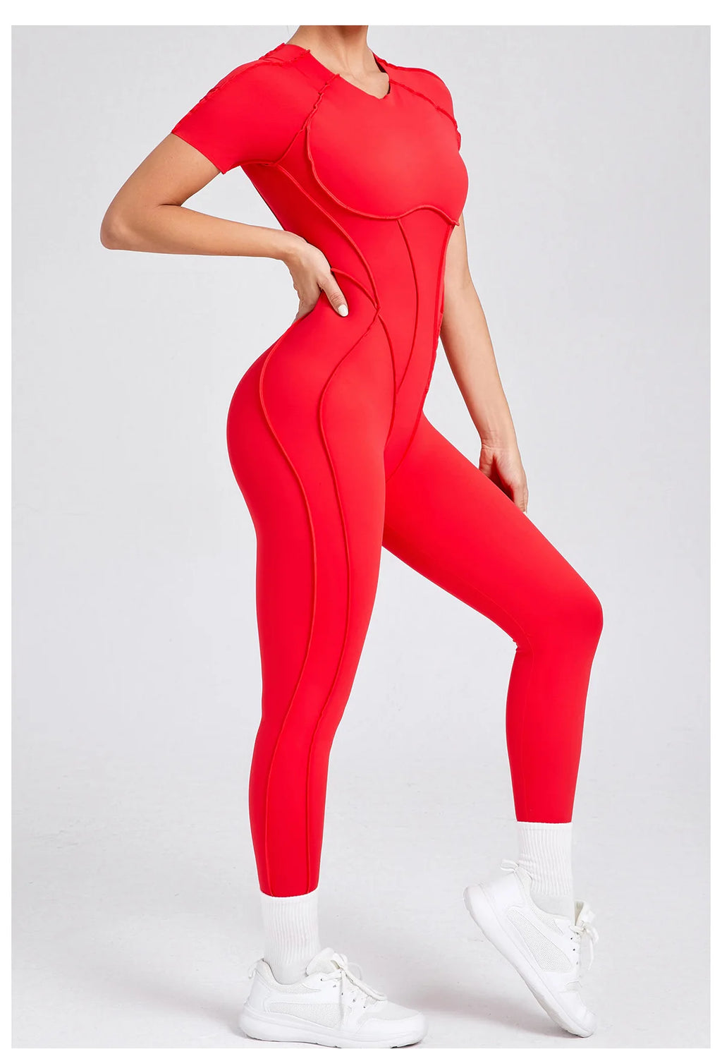Women Open Back Yoga Jumpsuit Fitness Bodysuit