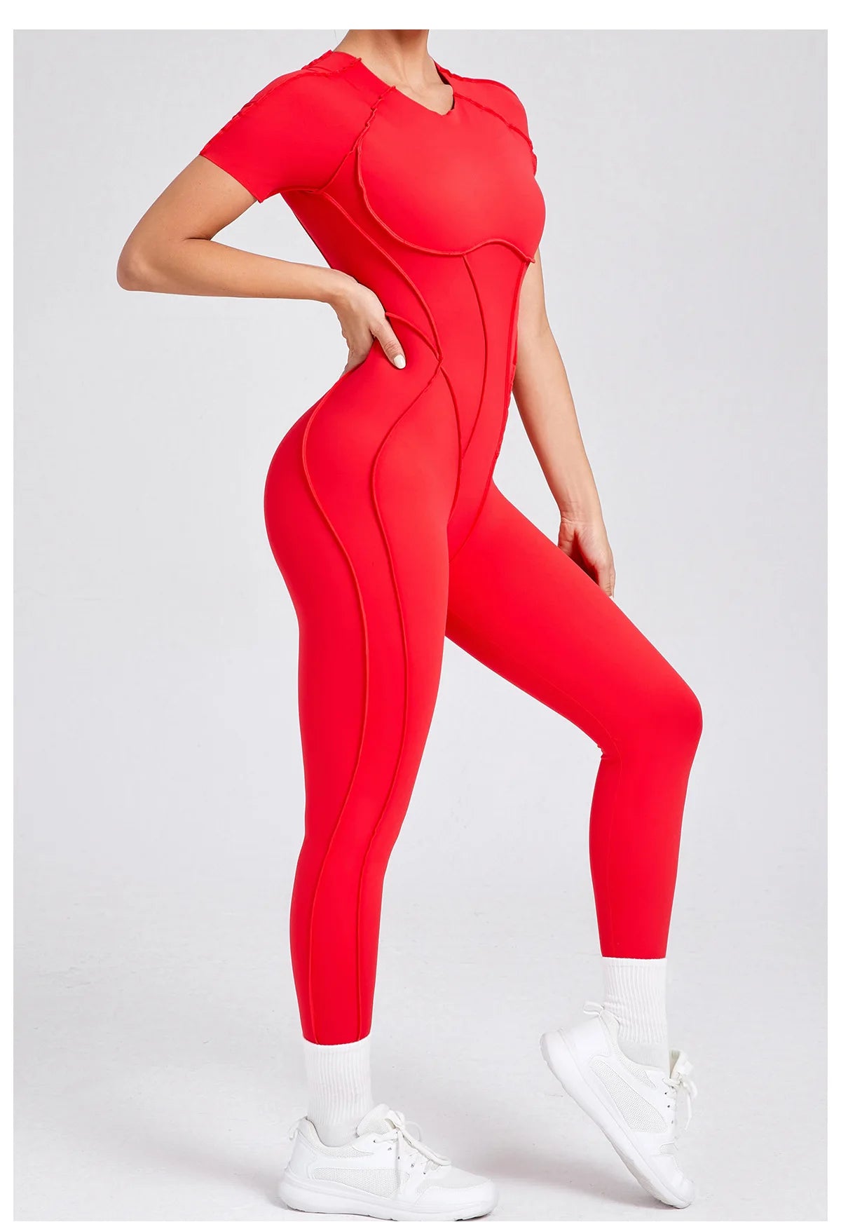 Women Open Back Yoga Jumpsuit Fitness Bodysuit