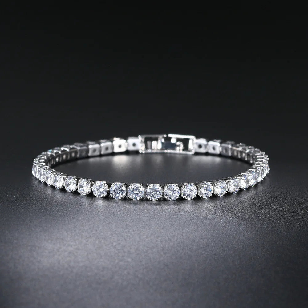 Women 4mm Zircon Tennis Bracelet Wedding Jewelry