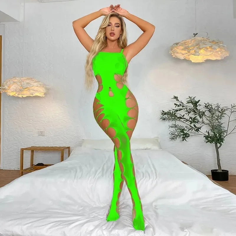 Sheer Body Stocking Corset Lingerie Sleepwear Set for Women