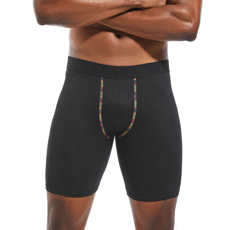 Stretch Polyester Long Boxer Shorts for Men