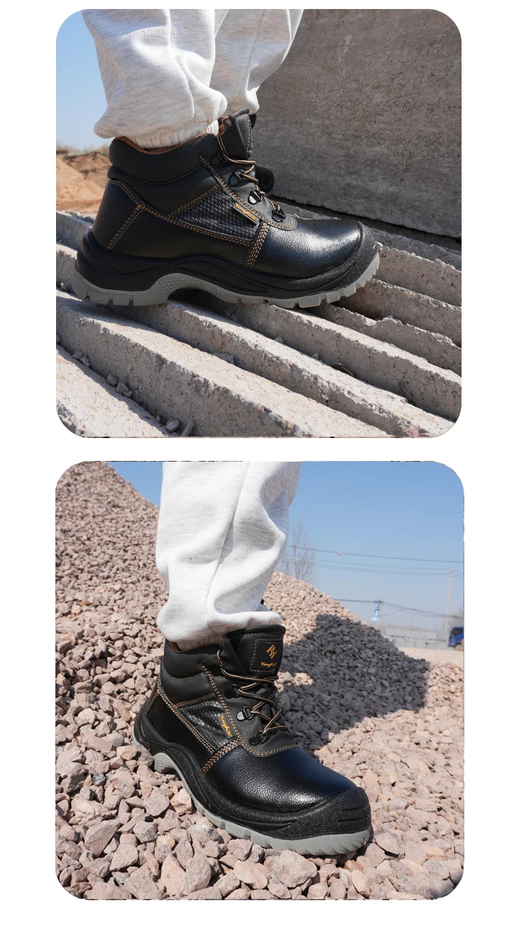 Wear-resisting Men Work Boots Anti-smash Anti-puncture Work Sneakers Waterproof Boots Indestructible Protective Tactical Boots