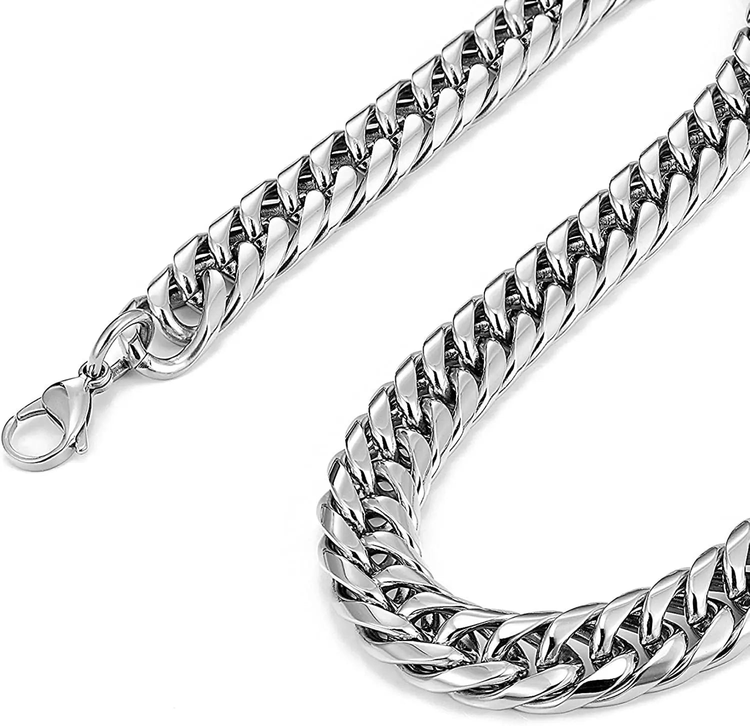 Men Stainless Steel Cuban Link Chain Necklace