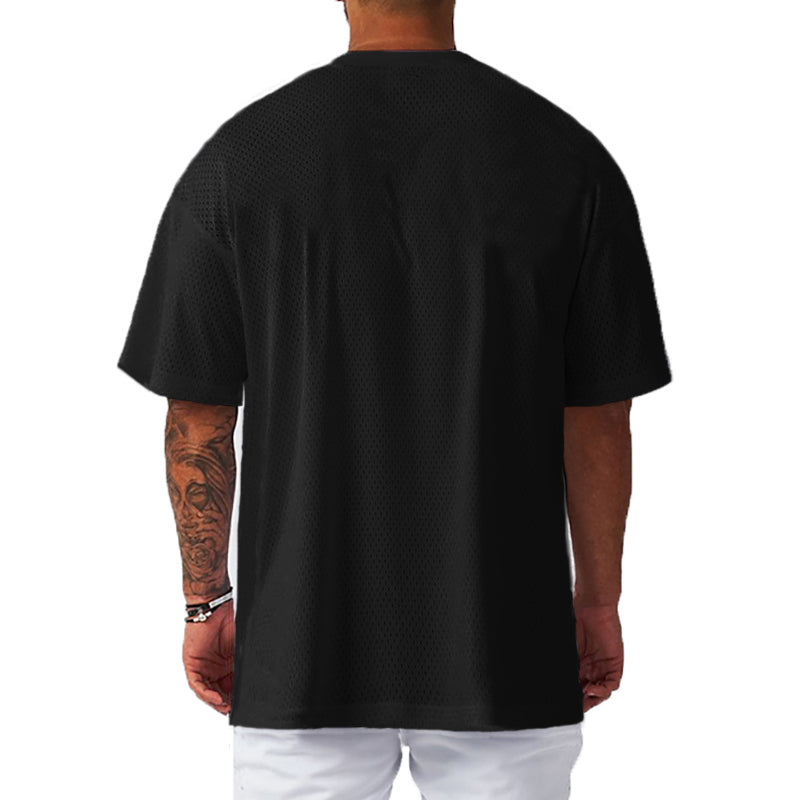 Men Oversized Mesh Gym Sports T Shirt
