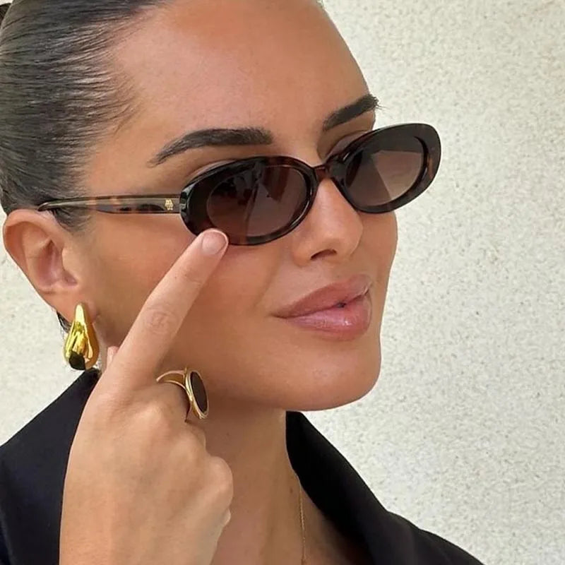 Women Vintage Small Oval Retro Fashion Sunglasses