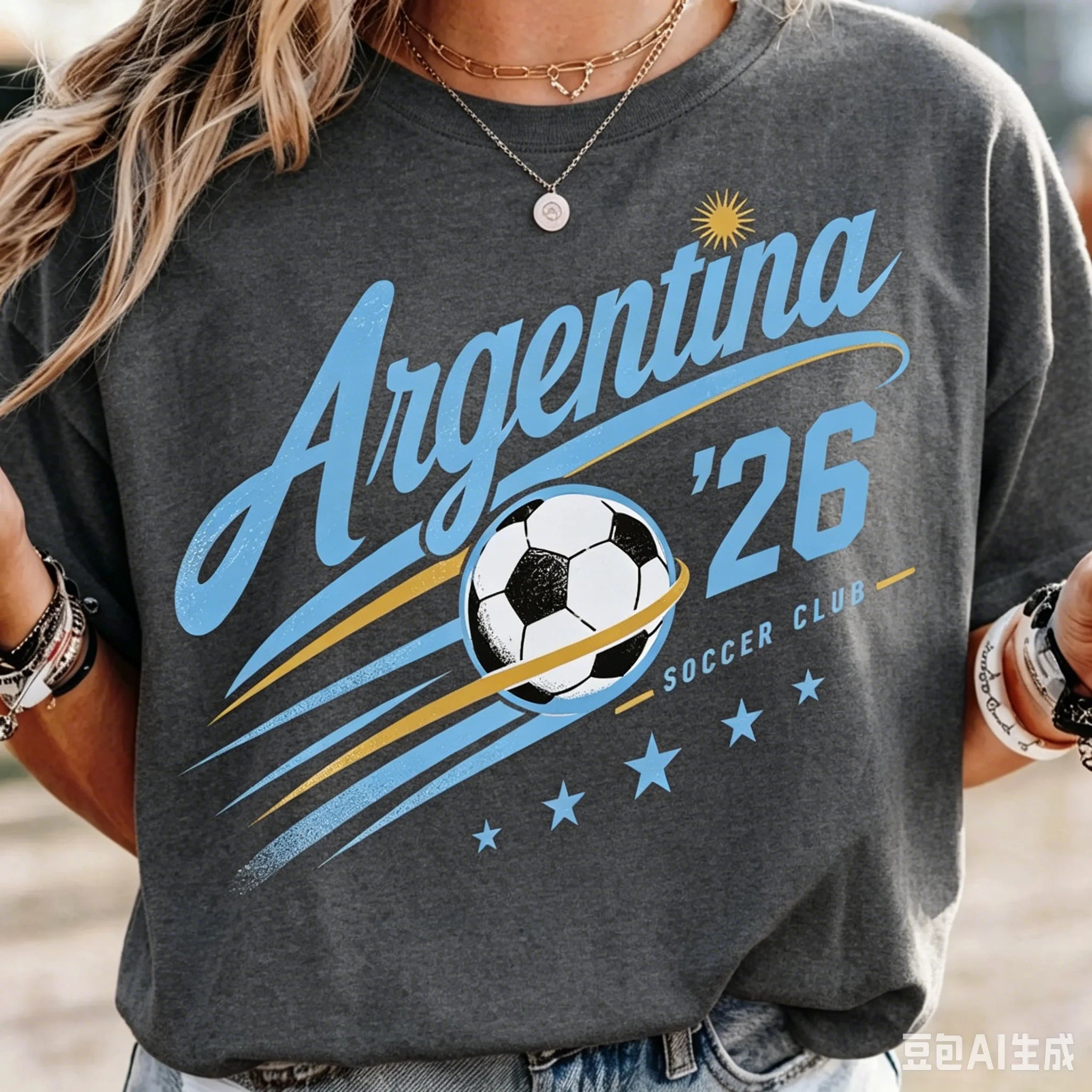 Argentina Soccer Graphic T Shirt for Women