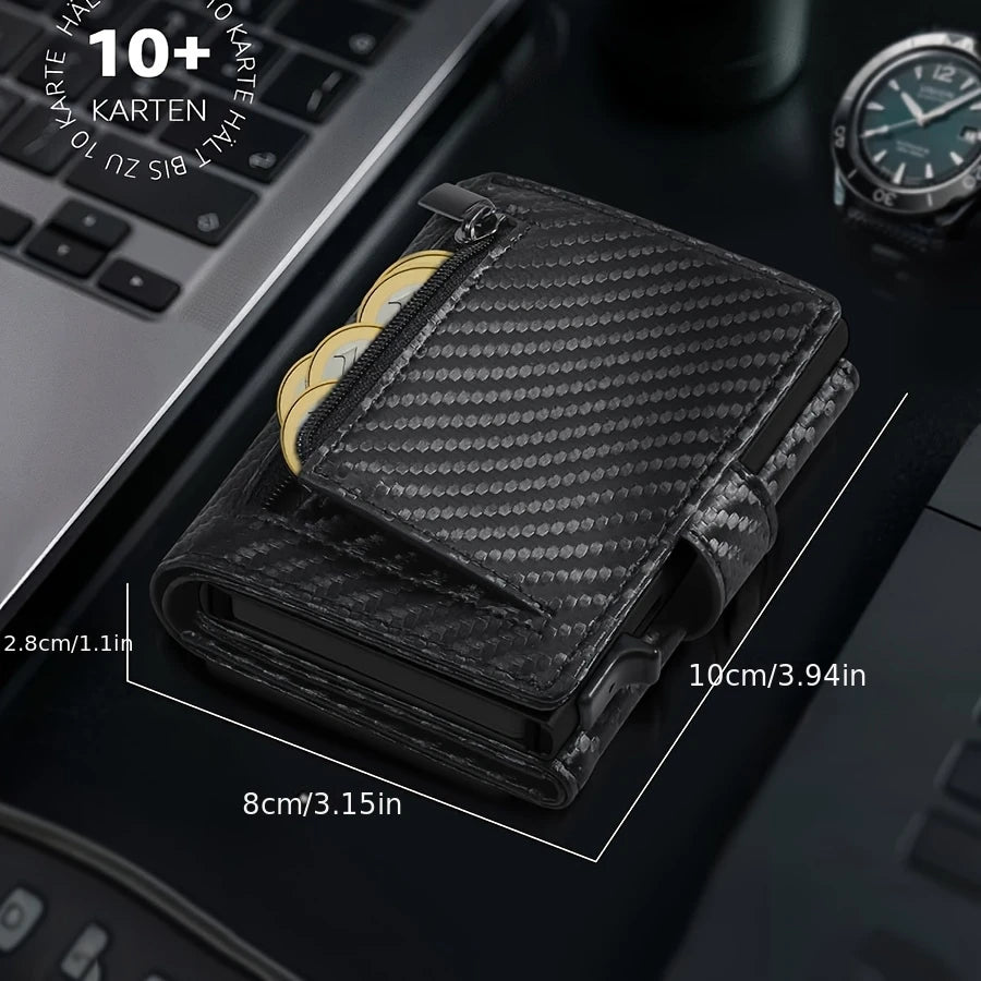 Slim RFID Protection Wallet with Coin Pocket for Men