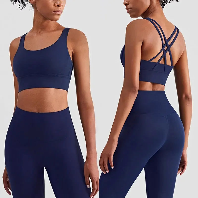 Women 2 Piece Bodysuit Set Sports Bra and Leggings Fitness Outfit