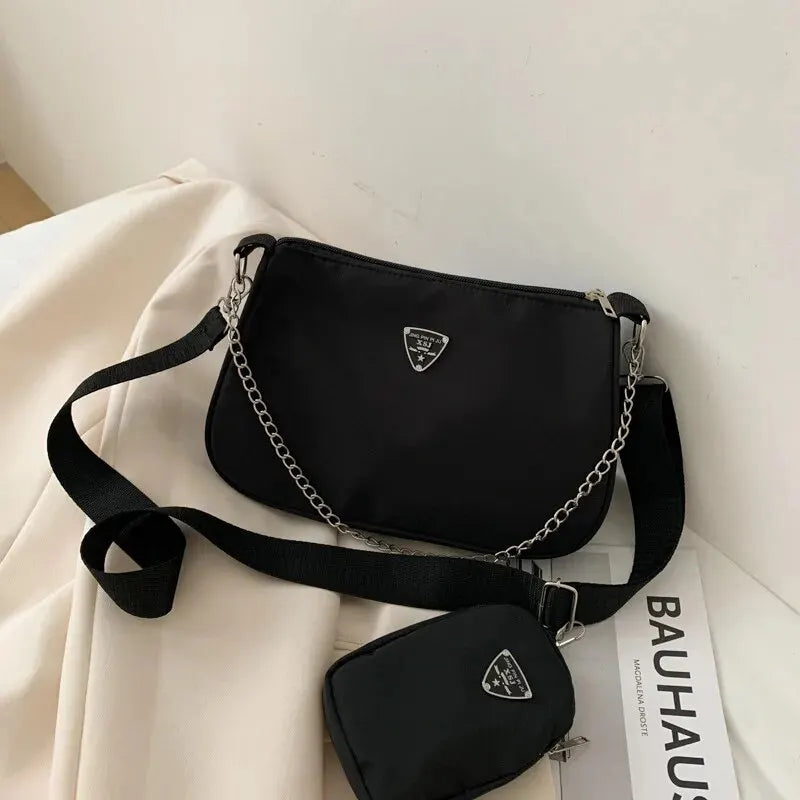 Portable Nylon Crossbody Underarm Bag for Women