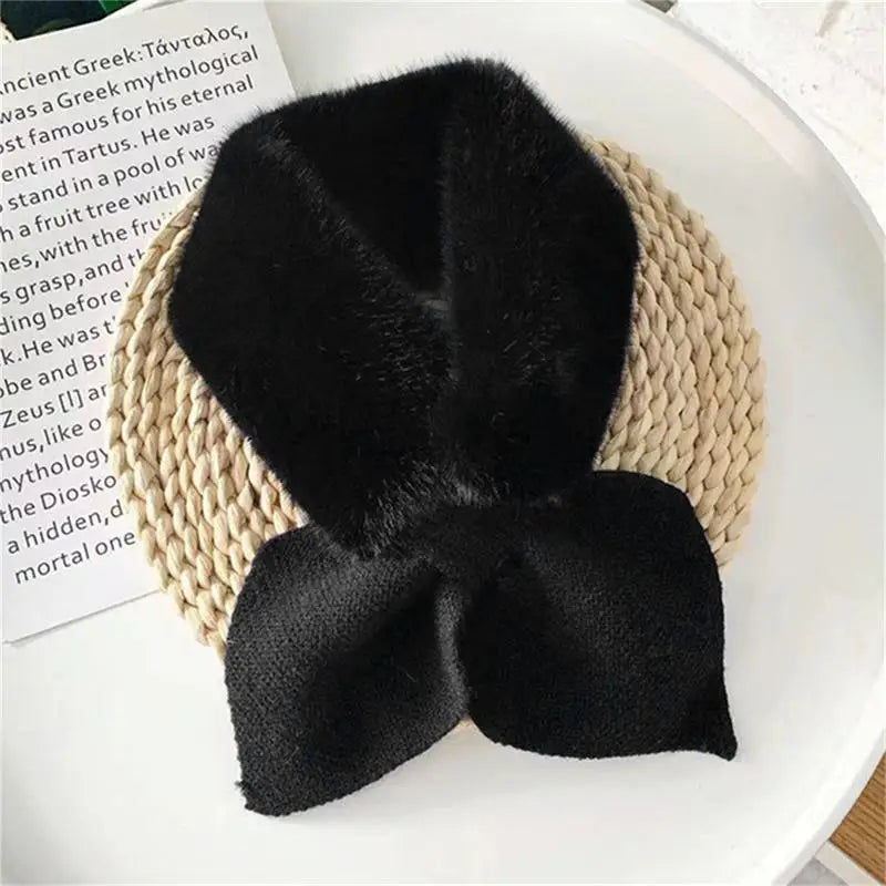 Women Winter Knitted Cross Strap Neck Scarf Shawl