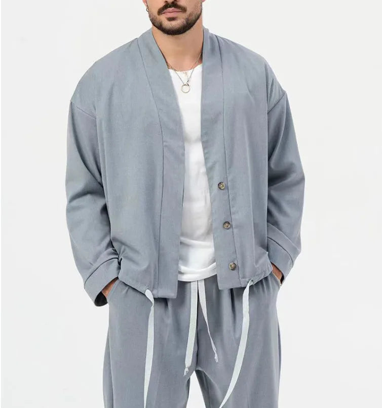 Men Long Sleeve Jacket and Pants Casual Sportswear Set