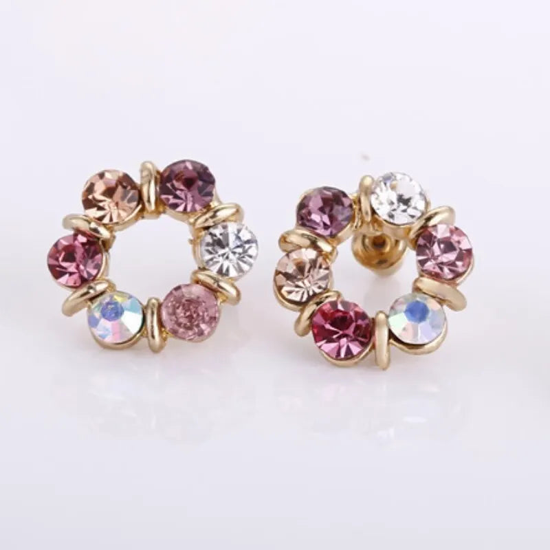 Women Fashion Stained Glass Circle Jewelry Set