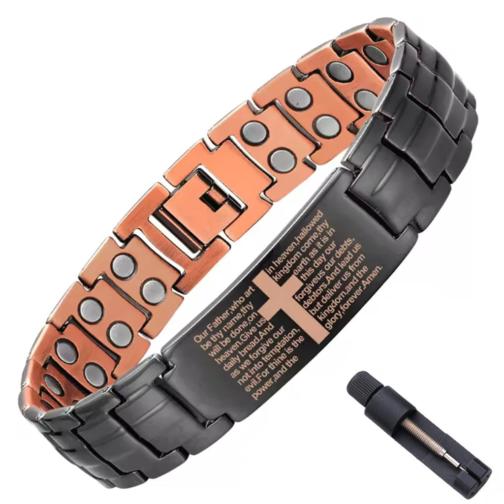 Men Magnetic Cross Copper Bracelet Jewelry