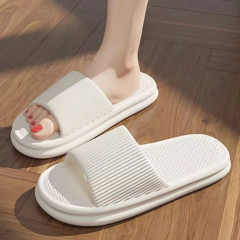 Men Summer Silent Slippers Indoor Home Bathroom Anti-Slip Soft EVA Sole Odor-Proof Sandals for Women Comfort Lightweight