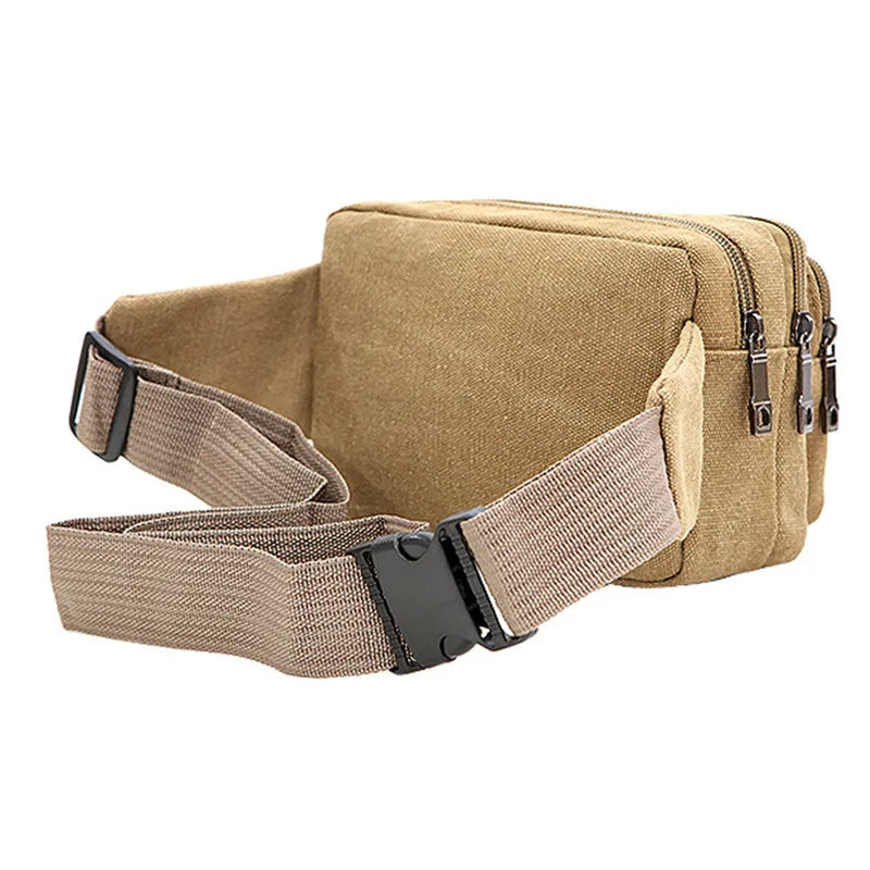 High Capacity Canvas Sports Waist Bag for Men