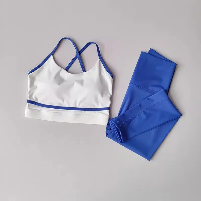 Women 2 Piece Yoga Set Sports Bra and High Waist Leggings Fitness Outfit