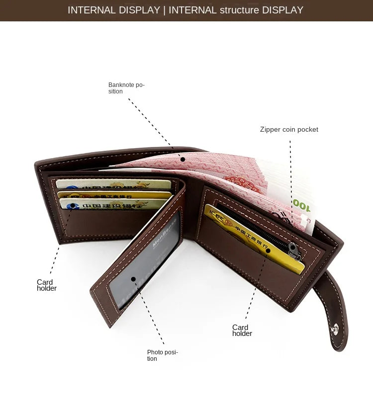 PU Leather Business Card Holder Wallet for Men