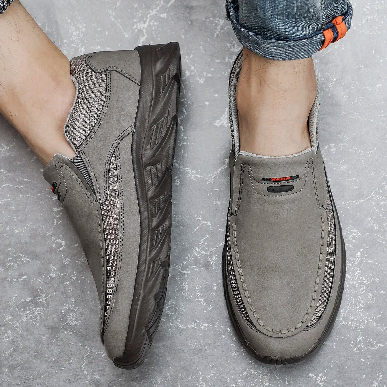 Men Leather Casual Shoes Breathable Loafers
