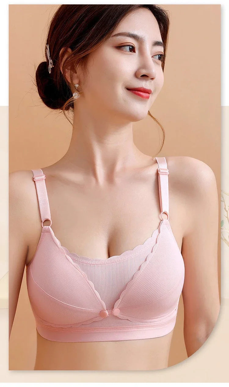 Wireless Push Up Support Bra for Women with Adjustable Straps and Breathable Pads