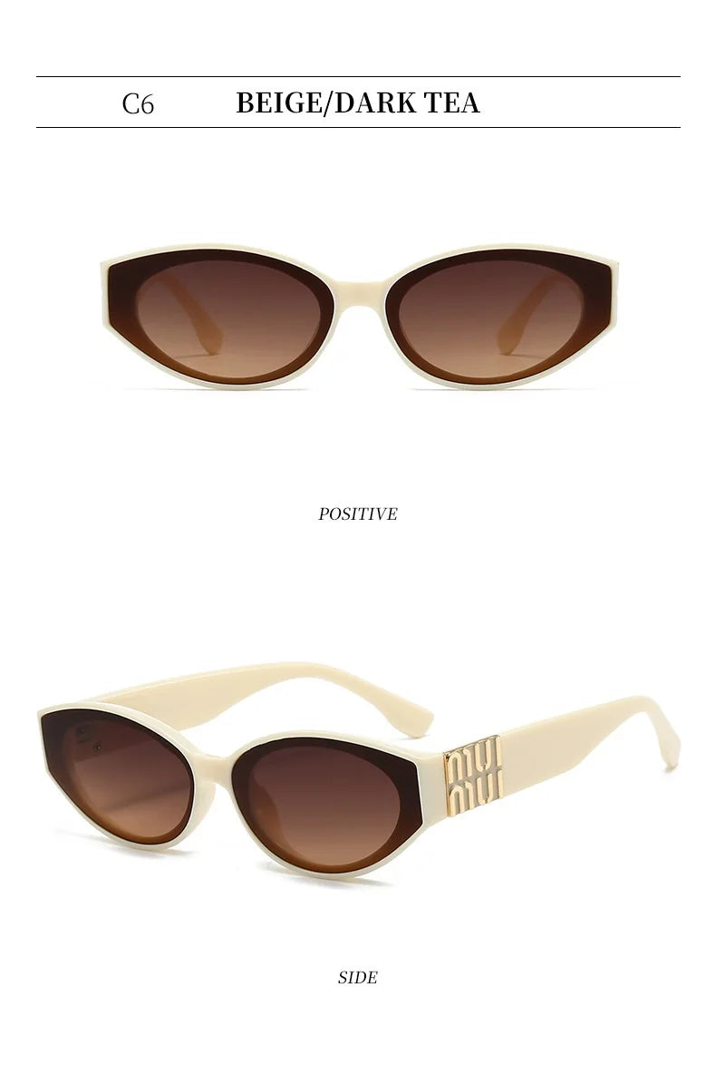 Women Luxury Oval UV400 Fashion Sunglasses Shades