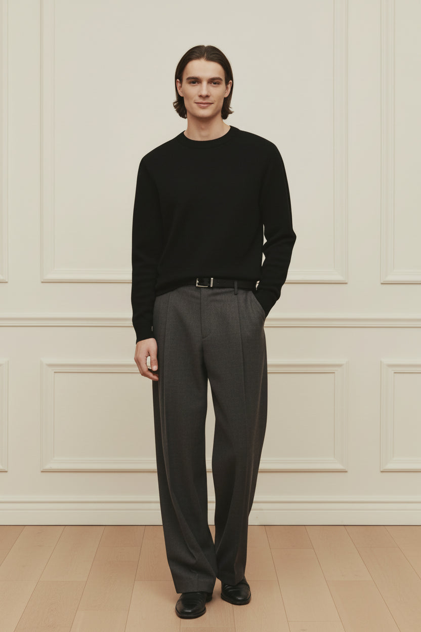 Men Cashmere Blend Crew Neck Sweater
