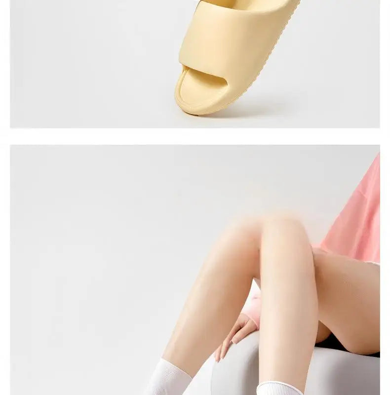 Men's Classy  Slippers for Women's Home Use Thick-Soled Indoor Summer Bread Sandals for Men's Couples Bathroom Bathing Non-Slip Slippers