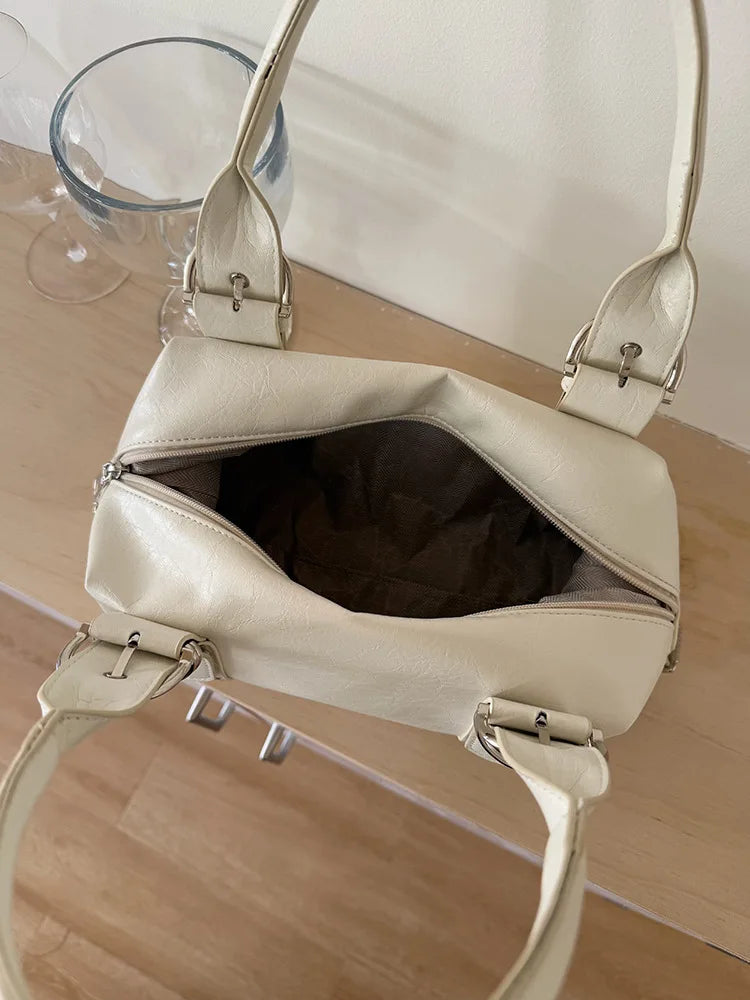 Rivet PU Leather Motorcycle Shoulder Bag for Women