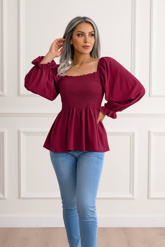 Womens Loose Fit Chiffon Blouse