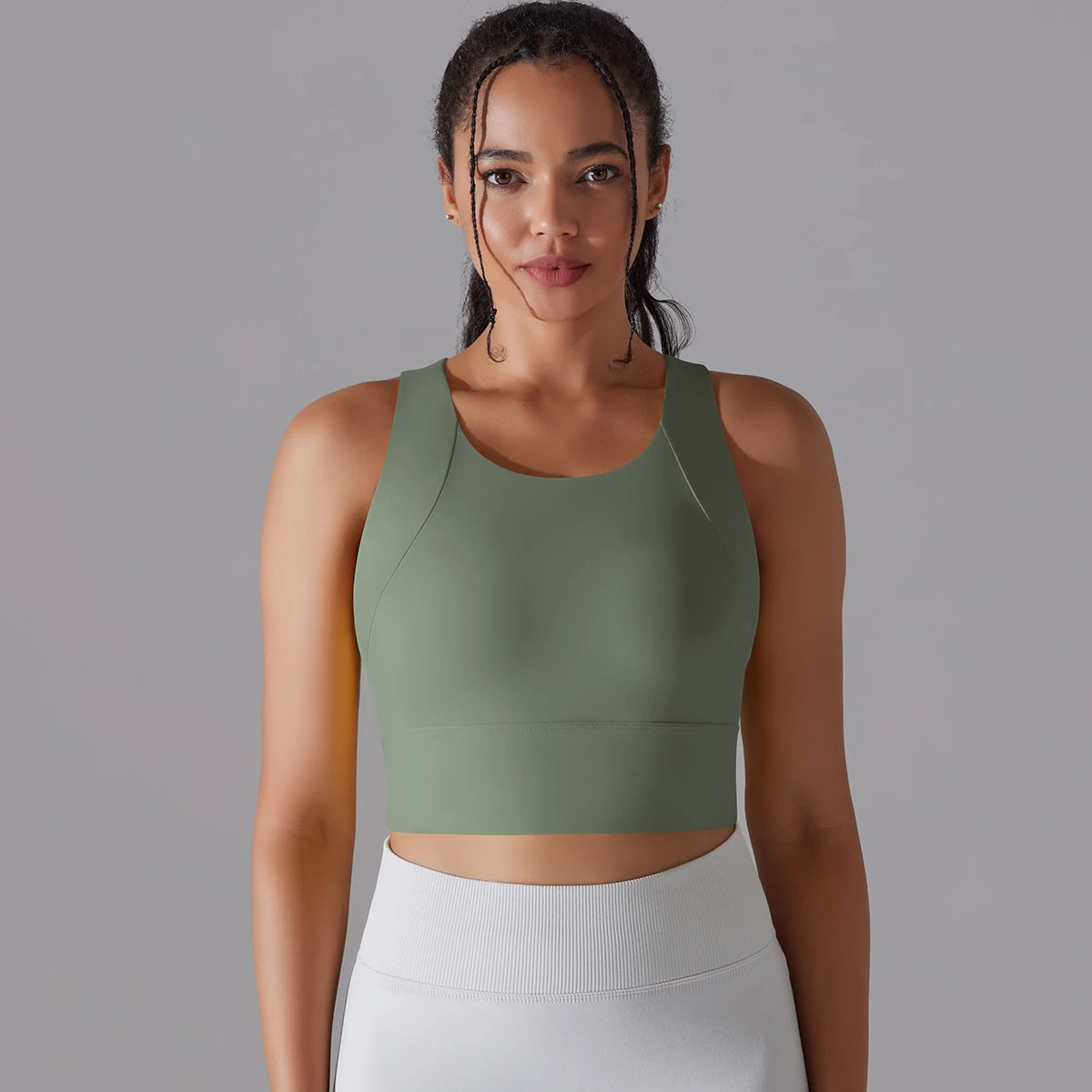 Women Nylon Sports Elastic Crop Top