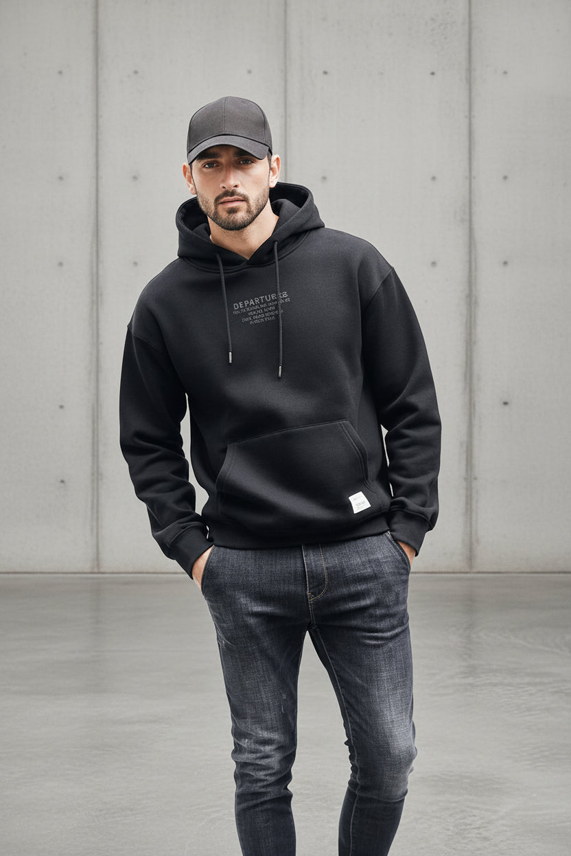 Men Oversized Graphic Hooded Sweatshirt