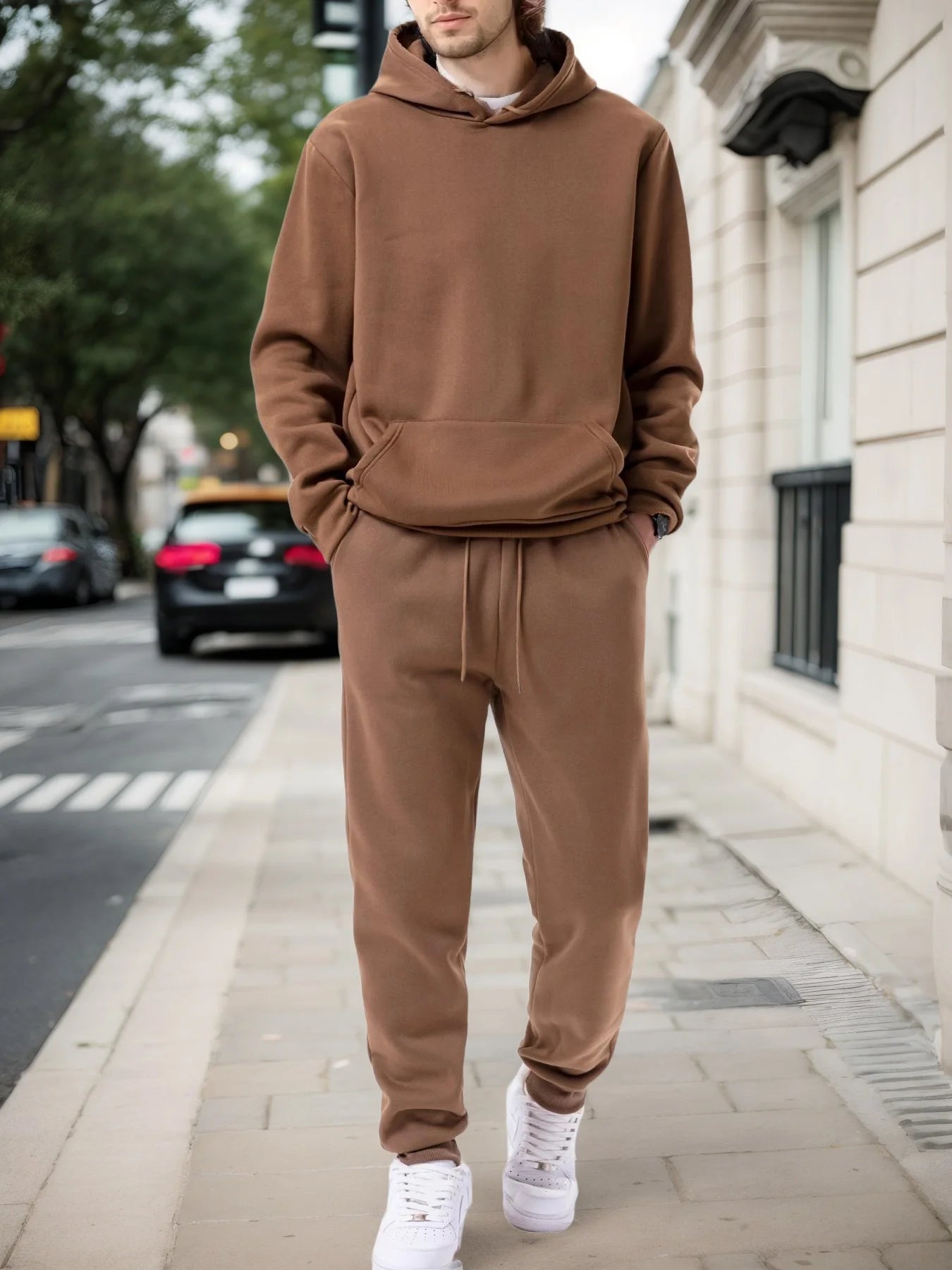 Men Hoodie and Jogger Pants Casual Tracksuit Set