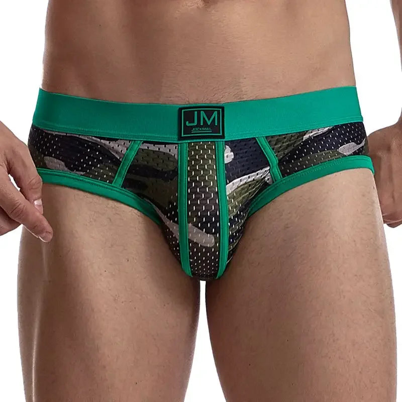 Low Rise Mesh Camouflage Underwear for Men