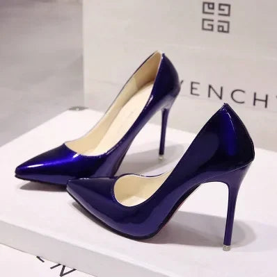 Women Nude Patent Leather Pumps