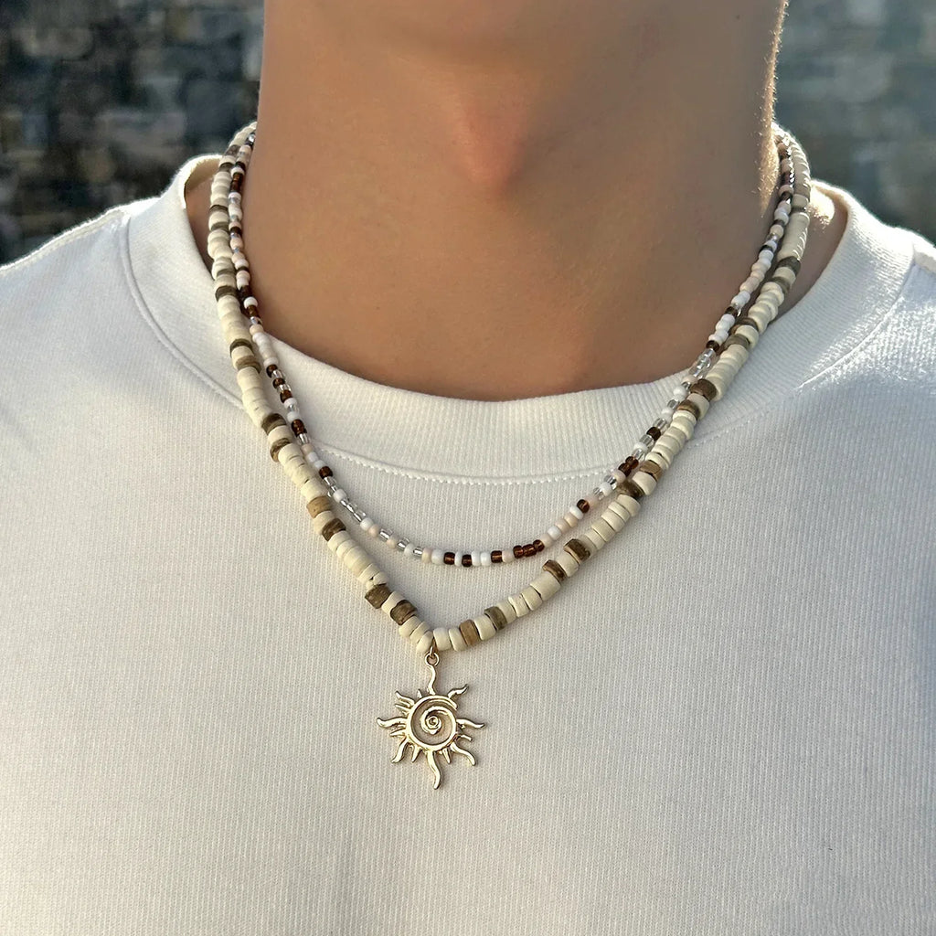 Women Dalmatian Beaded Pendant Necklace