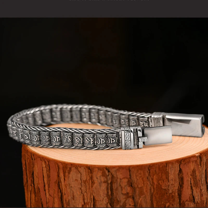 Men Handmade Creative Buddhist Scripture Bracelet