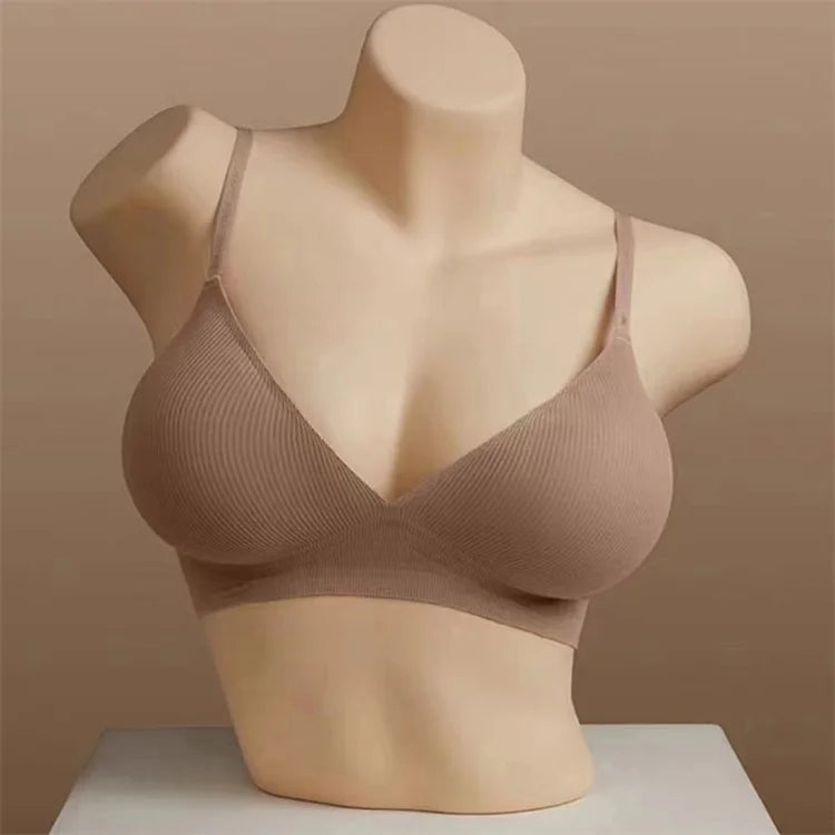 Seamless Deep V Push Up Wireless Bralette for Women