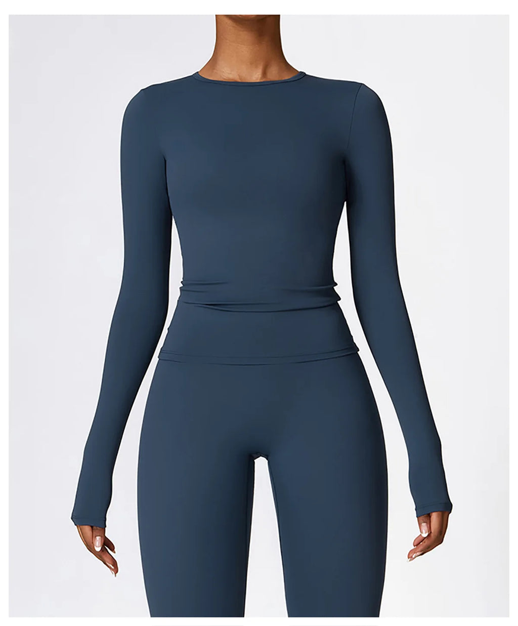 Women Long Sleeve Crop Yoga Top Quick Dry Fitness Shirt