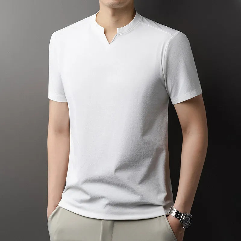 Men Korean V Neck Short Sleeve T Shirt Casual Summer Top