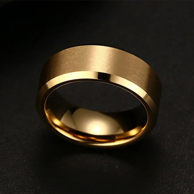 Men Stainless Steel Matte Wedding Band Ring
