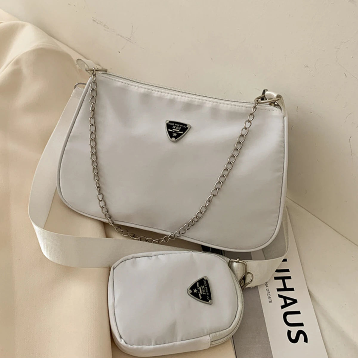 Portable Nylon Crossbody Underarm Bag for Women