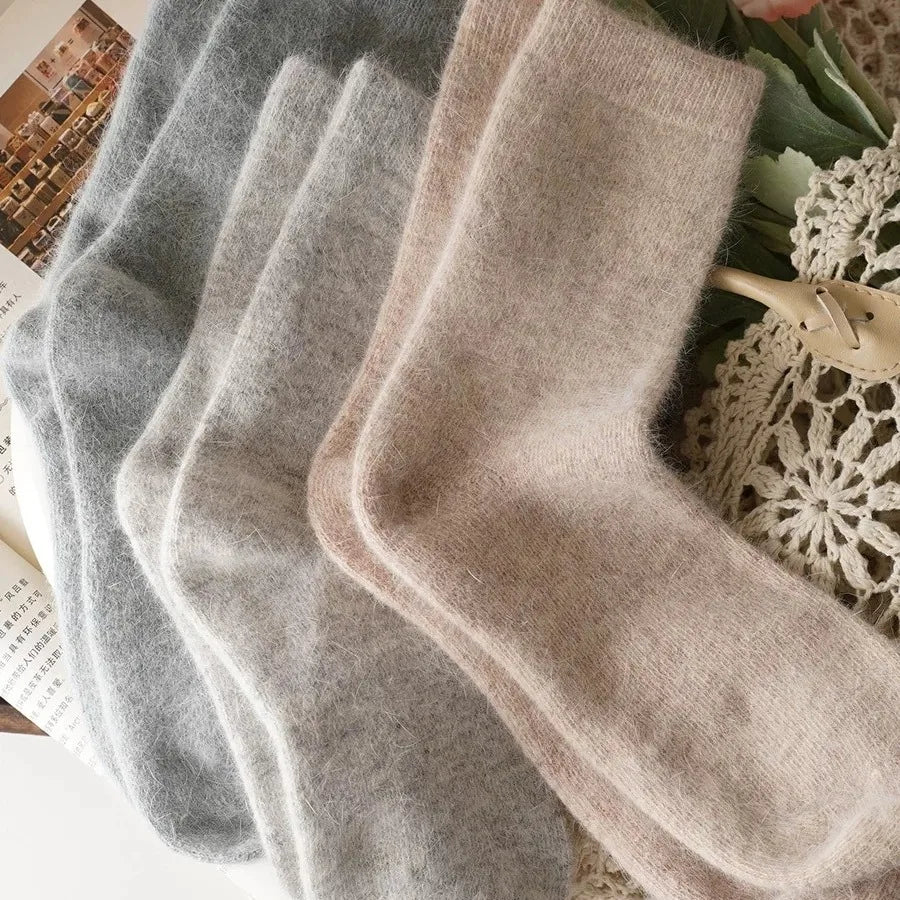 Wool Blend Thick Warm Mid Tube Socks for Women