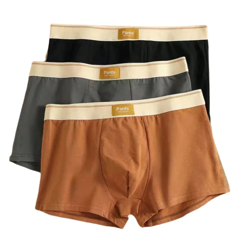 3 Pack Cotton Breathable Underwear Boxer for Men