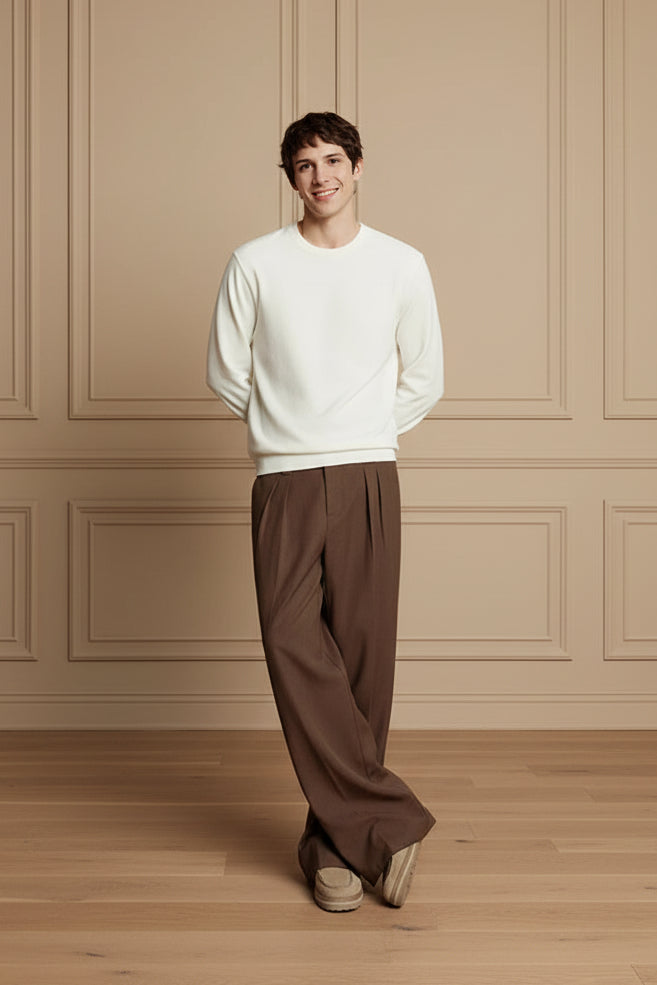 Men Cashmere Blend Crew Neck Sweater
