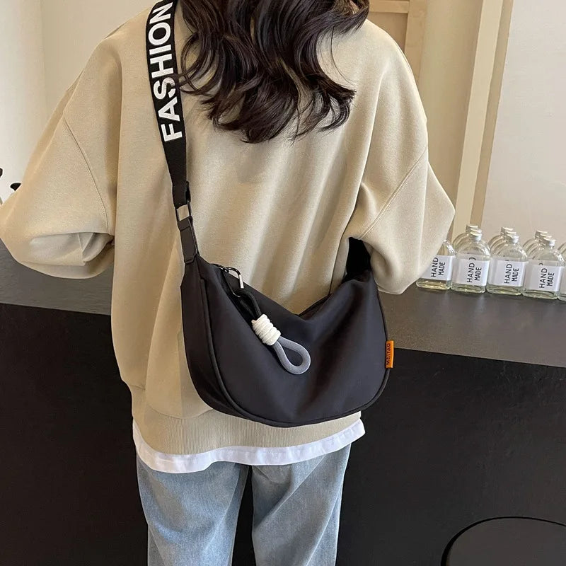 Wide Strap Dumpling Crossbody Shoulder Bag for Women